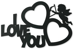 drevko Fotorámik na stenu I love you Farba dekorácie: Čierna
