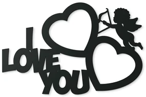 drevko Fotorámik na stenu I love you Farba dekorácie: Čierna