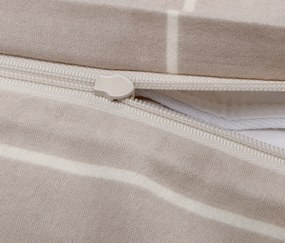 Posteľná bielizeň z biber bavlny, sivobéžová, štandardná veľkosť