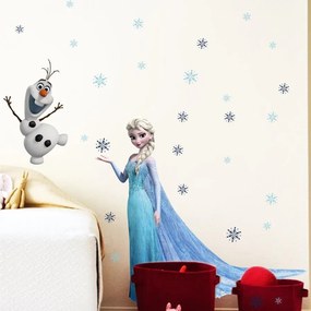 Veselá Stena Samolepka na stenu na stenu Elsa a Olaf Ľadové kráľovstvo