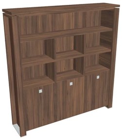 Vysoká skriňa Verno+ S 200 x 46 x 210 cm, s regálom, orech / hnedá