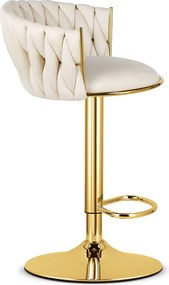 Barová stolička MIG béžová / zlatá podnož