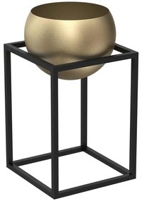 Kovový kvetináč 51,3x29 cm čierna/zlatá