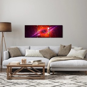 Obraz modernej tŕnistej abstrakcie (s hodinami) (90x30 cm)