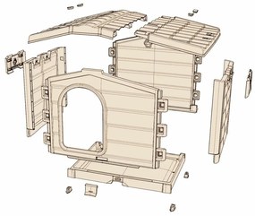 Psia búda Bungalow zelená, 89 x 75 x 62 cm