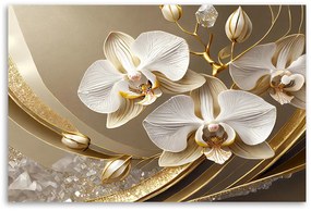 Gario Obraz na plátne Zlatý kvet orchidey 3D Rozmery: 100 x 70 cm