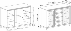 Dizajnová komoda DANNA 140 cm kašmír