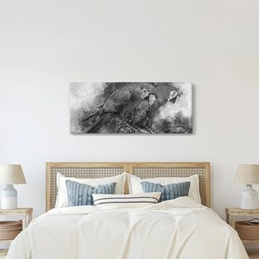 Obraz - Akvareloví papagáje (120x50 cm)