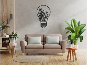 drevko Drevená nálepka Kvety v žiarovke Rozmer obrazu: 44,5 x 26 cm, Farba dekorácie: Čierna