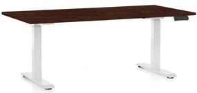 Výškovo nastaviteľný stôl OfficeTech C, 160 x 80 cm, biela podnož, wenge