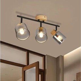 Brilagi - Bodové svietidlo HYGGE 3xE14/15W/230V drevo/dymové