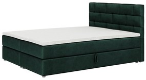 Manželská posteľ Boxspring 140x200 cm Waller Comfort (tmavozelená) (s roštom a matracom). Vlastná spoľahlivá doprava až k Vám domov. 1056363