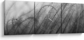 Obraz - Tráva vo vetre (s hodinami) (90x30 cm)