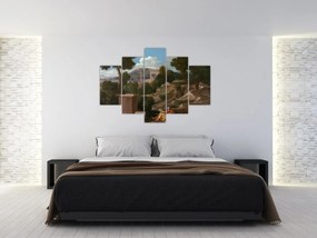 Obraz - Nicolas Poussin, Landscape with Saint John on Patmos, reprodukcia (150x105 cm)