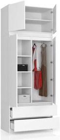 Skriňa s nadstavcom S 90 cm 2D 2SZ CLP biela