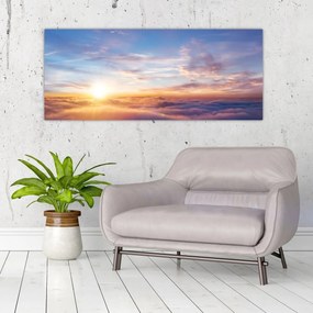 Obraz - Západ slnka nad mrakmi (120x50 cm)