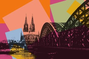 Tapeta digitálna ilustrácia mesta Kolín - 375x250