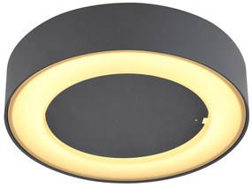 GLOBO Vonkajšie stropné/stenové LED svietidlo SURA, 12 W, teplá biela, antracitová farba, kruhové, IP54