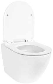 Rea Carter Tornado, Závesná WC misa 490x370x325 mm + WC sedadlo, biela lesklá, REA-C4801