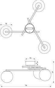 Prisadený luster DAGA 3xE14/60W/230V
