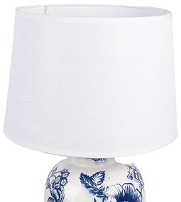 Vidiecka stolná lampa modrá keramika