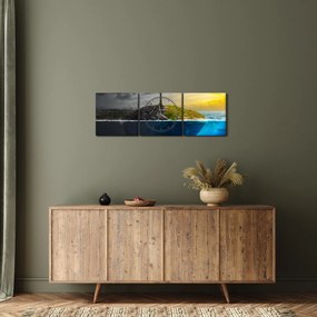Obraz znázorňujúci dve strany (s hodinami) (90x30 cm)