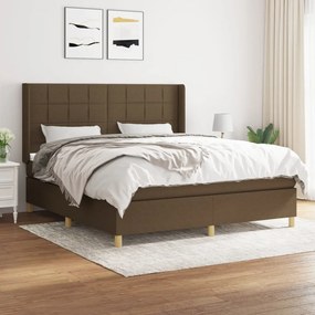 Boxspring posteľ s matracom tmavohnedá 160x200 cm látka 3132004