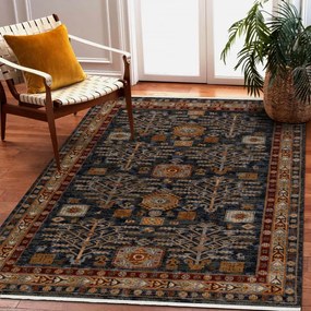 Koberec KESHAN strapce / rám 6174/53511 granátový / bordový