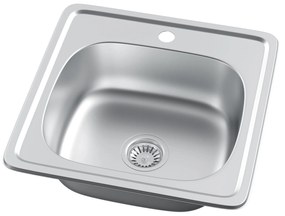 Erga HD, 1-komorový oceľový drez 485x485x160 mm, dekor sieťovinová štruktúra, ERG-MLS-HD4848D