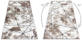Koberec COZY Polygons, geometrický - hnedý