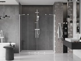 Mexen Velar Duo, posuvné dvere do otvoru 180x200 cm, 8mm číre sklo, biela, 871-180-000-02-20
