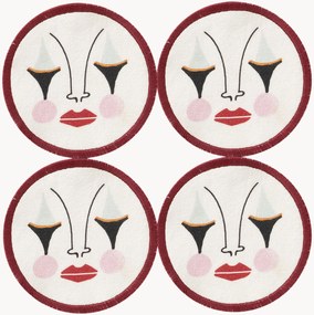 Ručne maľované podložky Pierrot, 4 ks