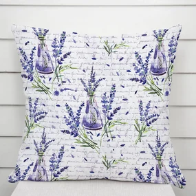 Biante Dekoračná obliečka na vankúš PML-082 Vetvičky levandúľ s vázičkami 60 x 60 cm