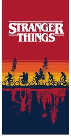 Červená bavlnená detská osuška 70x140 cm Stranger Things – Jerry Fabrics