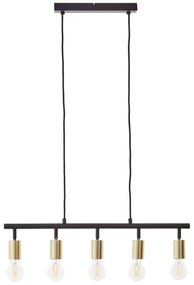 Brilliant - Závesné svietidlo na lankách TIFFANY 5xE27/28W/230V čierna/mosadz