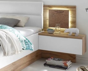 Posteľ s nočnými stolíkmi Capri 180x200 cm, dub wotan/biela