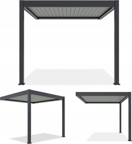 Záhradná pergola na stenu Elegance Wall 3x3 Automatická Led Gutroof