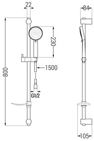 Mexen sprchový set DF75, čierna, 785754582-70