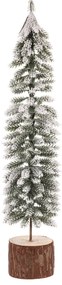 Vianočná dekorácia stromček na kláte zasnežený, 40 cm