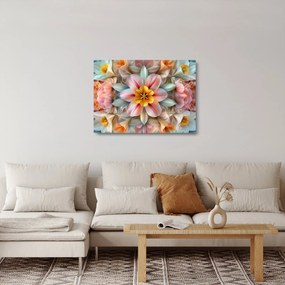Sklenený obraz - Kaleidoskopický kvet (70x50 cm)