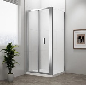 Polysan Polysan, EASY štvorcová sprchová zástena 800x800mm, skladacie dvere, L/R varianta, číre sklo, EL1980EL3215