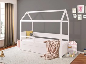 Jednolôžková posteľ so zábranou Fitonia II 80, Farby:: biela / biela