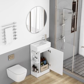 Voľne stojaca skrinka s umývadlom Houseland Ruvin 46 cm biela