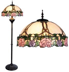 Luxusná vitrážová lampa Tiffany stojaca ROMANTIC 50*165