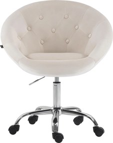 Pracovná stolička London zamat - krémová