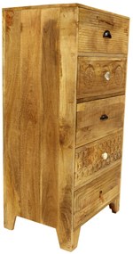 furniture-nabytek.cz - Vysoká komoda z mangového dreva 60x120x45
