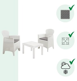 I.P.A.E-Progarden Záhradný set AKITA, 3-dielny, biela