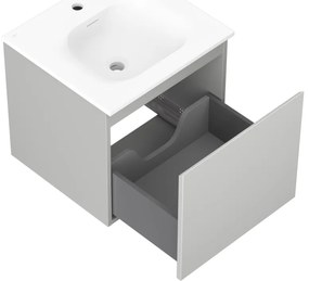 Mexen Orio, kúpeľňová skrinka 50 cm s umývadlom Vela, 1 zásuvka, šedá matná/biela matná, 91A10-05047-1-BF62-W23M01