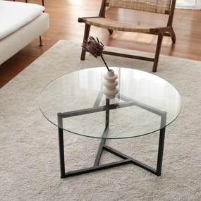 Konferenčný stolík Trio Black s transparentným sklom