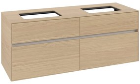 VILLEROY &amp; BOCH Collaro závesná skrinka pod dve umývadlá na dosku, 4 zásuvky, 1400 x 500 x 548 mm, Nordic Oak, C11900VJ